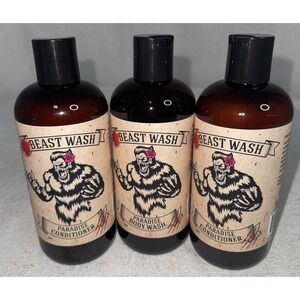 Johnny Slicks Beast Wash Conditioner Body Wash Paradise LOT of 3 16 oz